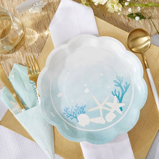 Kate Aspen® 9" Beach Party Premium Paper Plates, 32ct.